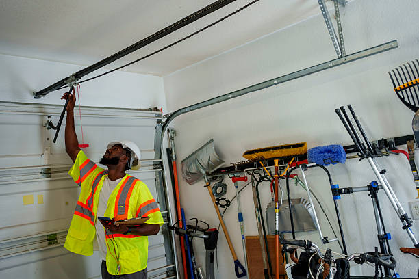 Professional Garage Door Panel Replacement technician working in Lorenzo, TX